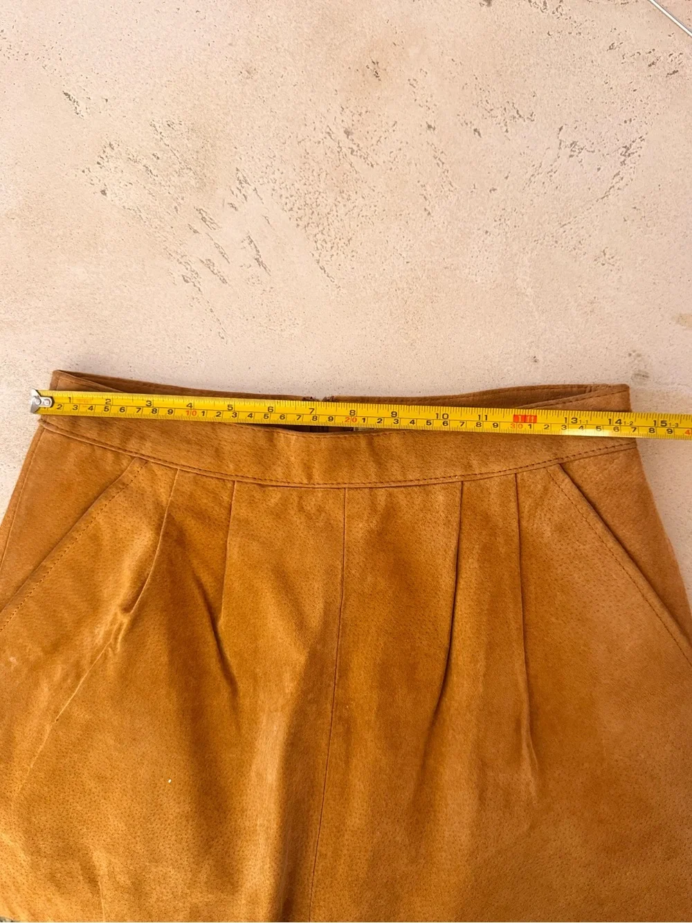I Love H81 Camel Suede Leather Mini Skirt